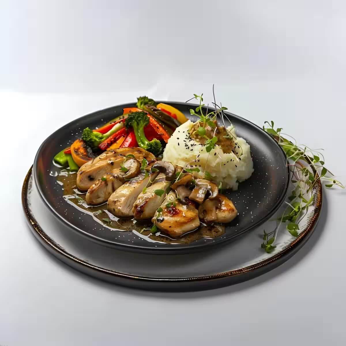 Grilled Chicken in Mushroom Sauce